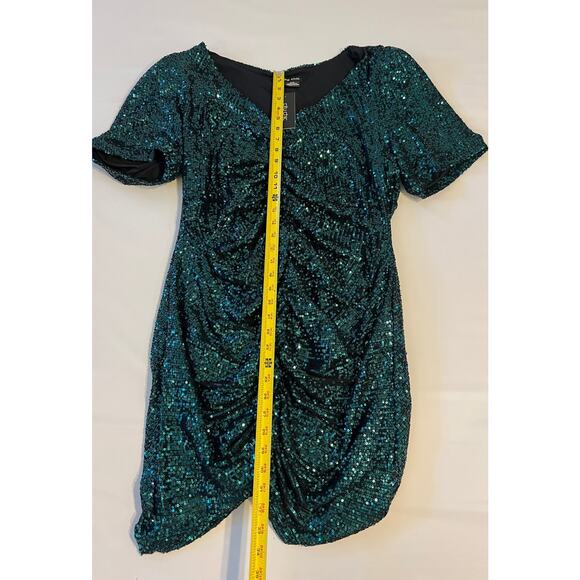 NWT City Chic Sequin Mini Dress Womens Sz 18 Green Y2K Glam Party Cocktail - Picture 6 of 16